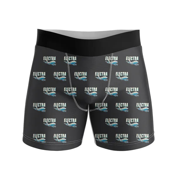 L-188 Electra - Men Boxers - Cartoon Pattern - Black