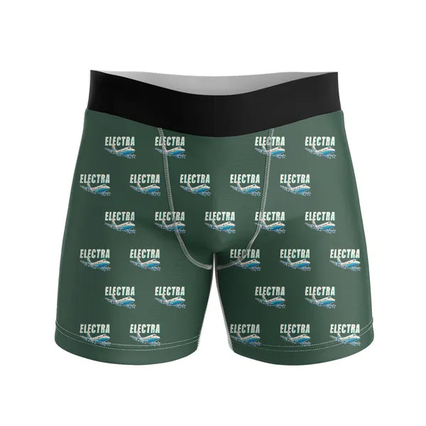 L-188 Electra - Men Boxers - Cartoon Pattern - Dark Green
