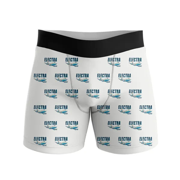 L-188 Electra - Men Boxers - Cartoon Pattern - White