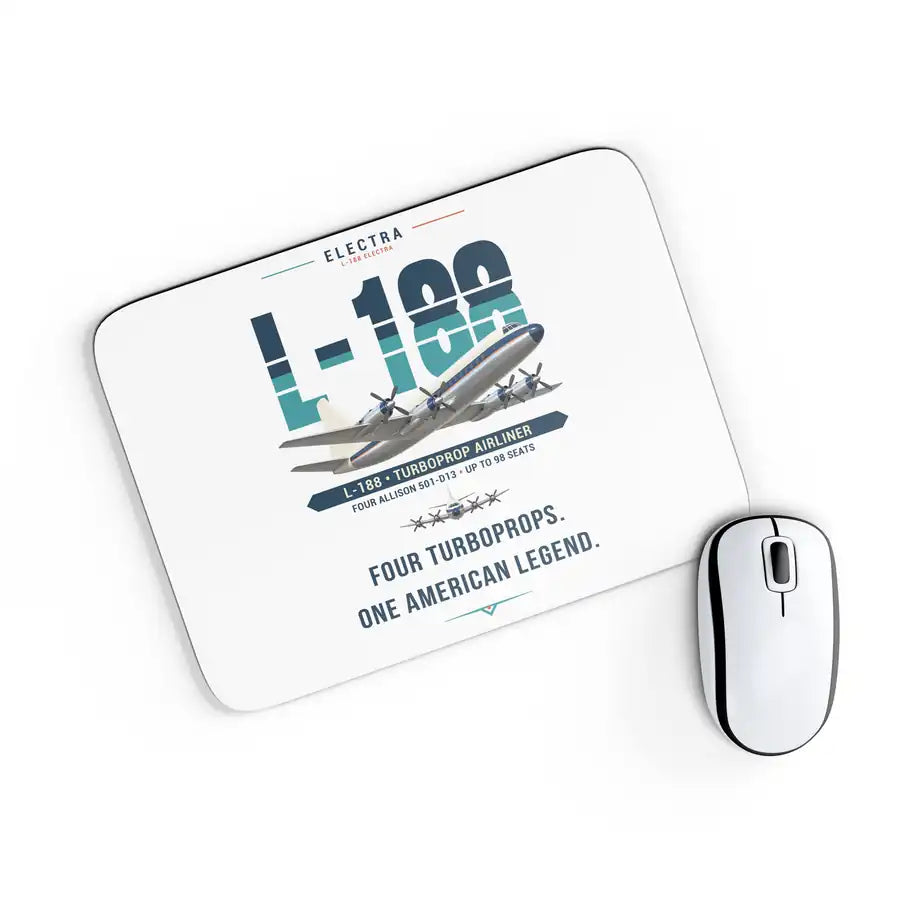 L-188 Electra - Original - Mouse Pad - White