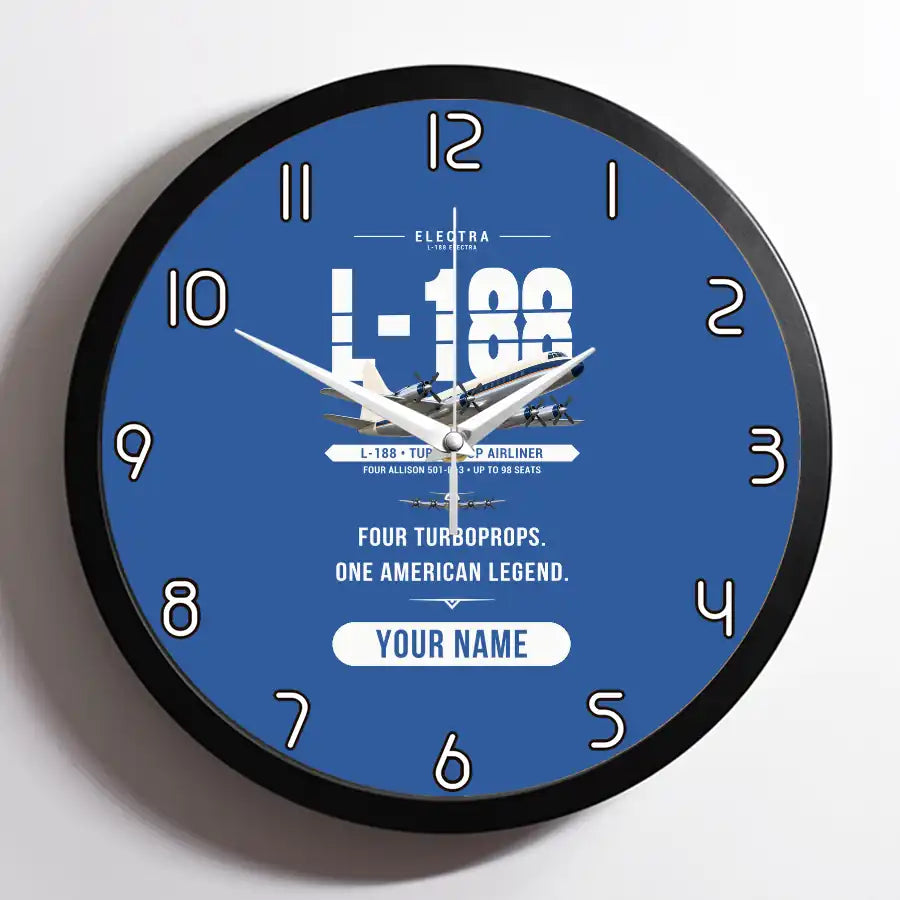 L-188 Electra - Original + Name - Framed - Blue