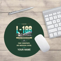 Thumbnail for L-188 Electra - Original + Name - Round Mouse Pad - Dark Green