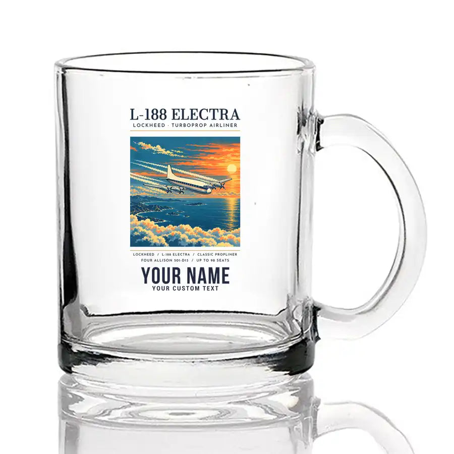 L-188 Electra - Poster + Name - Coffee & Tea Glass