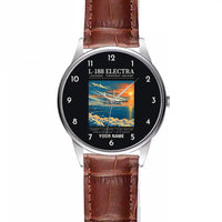 Thumbnail for L-188 Electra - Poster + Name - Leather Strap - Striped Brown Leather Strap
