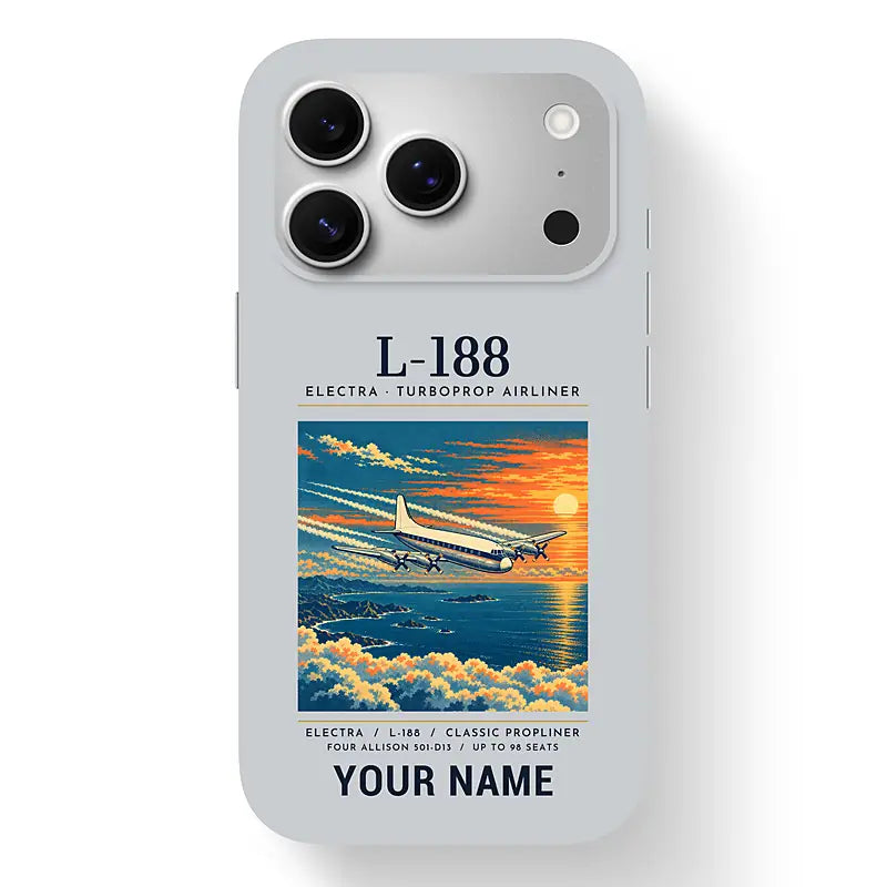 L-188 Electra - Poster + Name - MagSafe iPhone 17 Pro - Light Gray