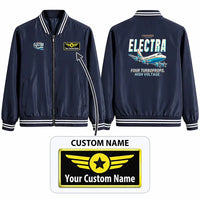 Thumbnail for L-188 Electra Stylish Jackets - Baseball Collar - Cartoon + Name - Navy Blue