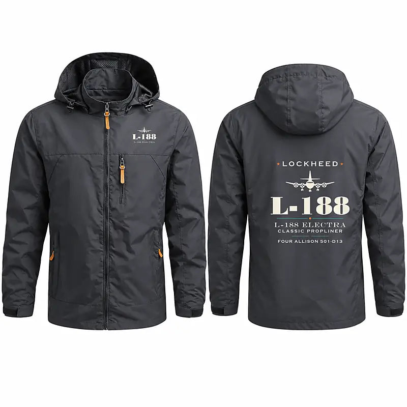 L-188 Electra Stylish Jackets - Hooded Windbreaker - Heritage - Charcoal