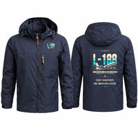 Thumbnail for L-188 Electra Stylish Jackets - Hooded Windbreaker - Original - Navy Blue