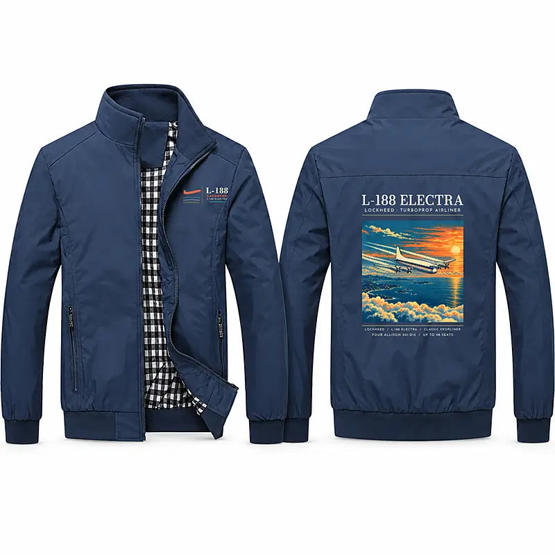 L-188 Electra Stylish Jackets - Stand Collar - Poster - Navy Blue