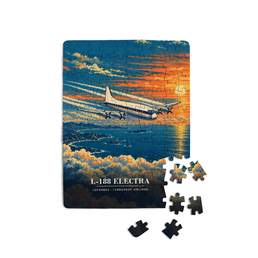 L-188 Electra - Vertical + Text - Canvas Puzzle