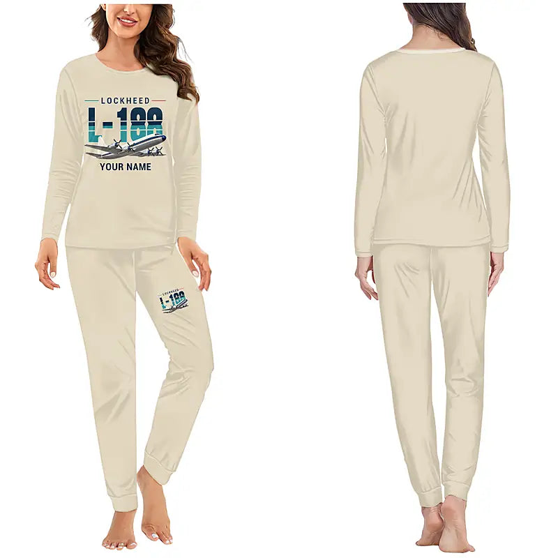 L-188 Electra - Women Pajamas - Original Chest + Name - Beige