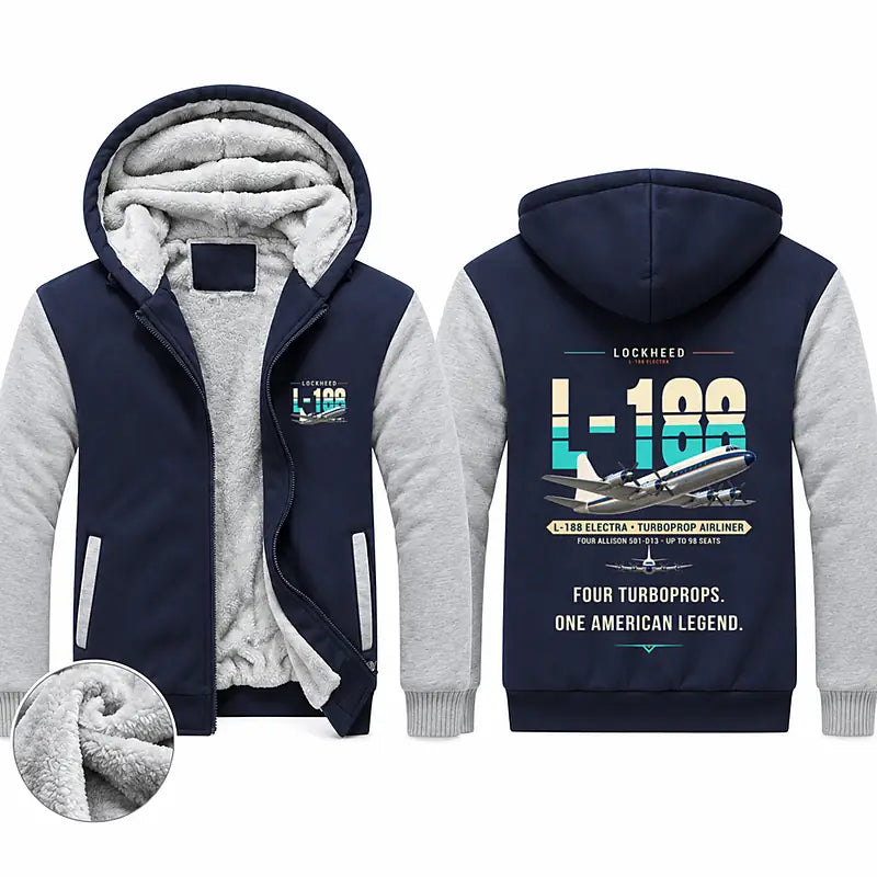 L-188 Electra Zipped Sweatshirts - Original - Navy & Gray