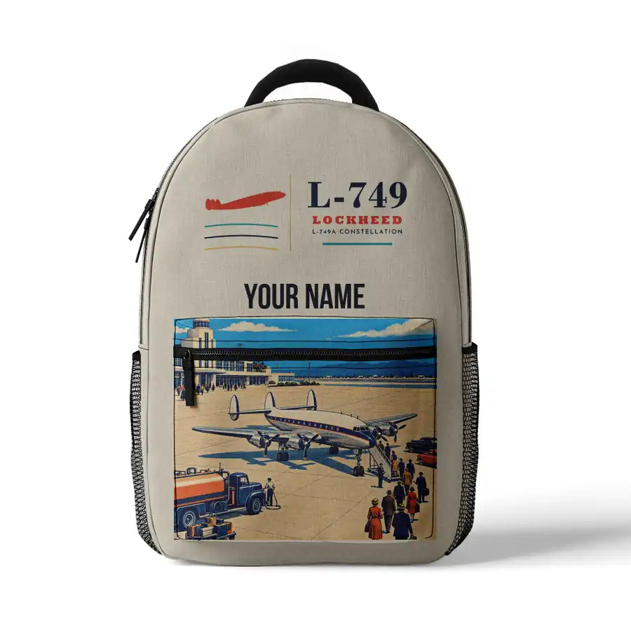L-749A Constellation - 3D Backpack - Beige + Name