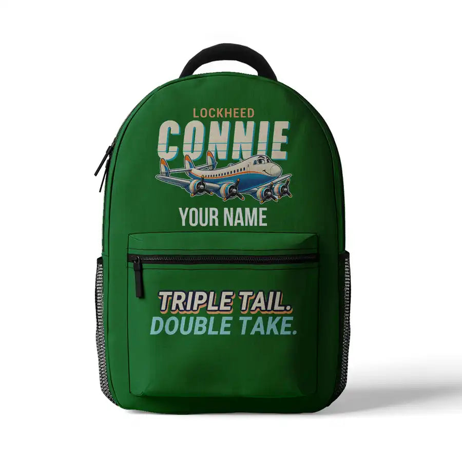 L-749A Constellation - 3D Backpack - Cartoon + Name - Green