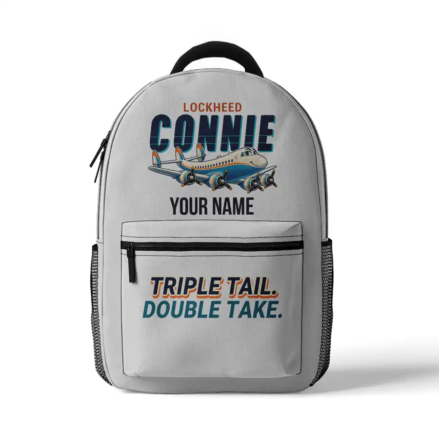 L-749A Constellation - 3D Backpack - Cartoon + Name - White