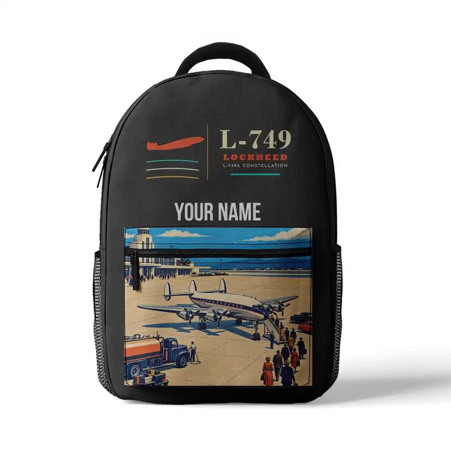 L-749A Constellation - 3D Backpack - Gray + Name