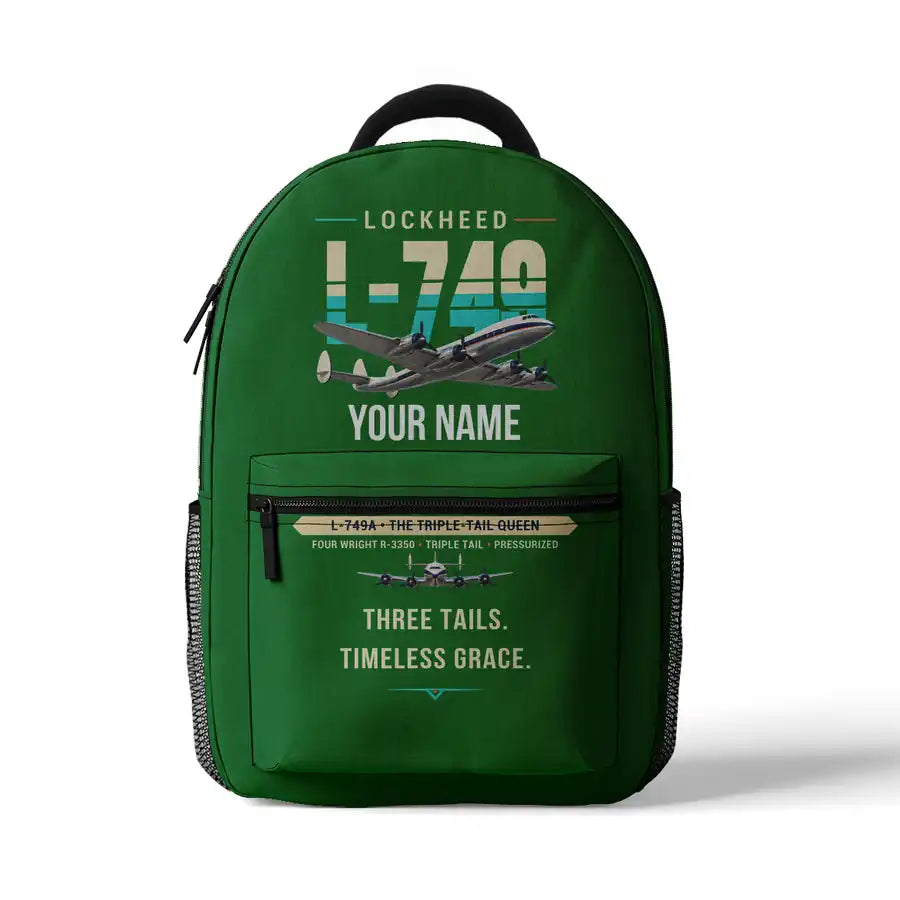 L-749A Constellation - 3D Backpack - Original + Name - Green