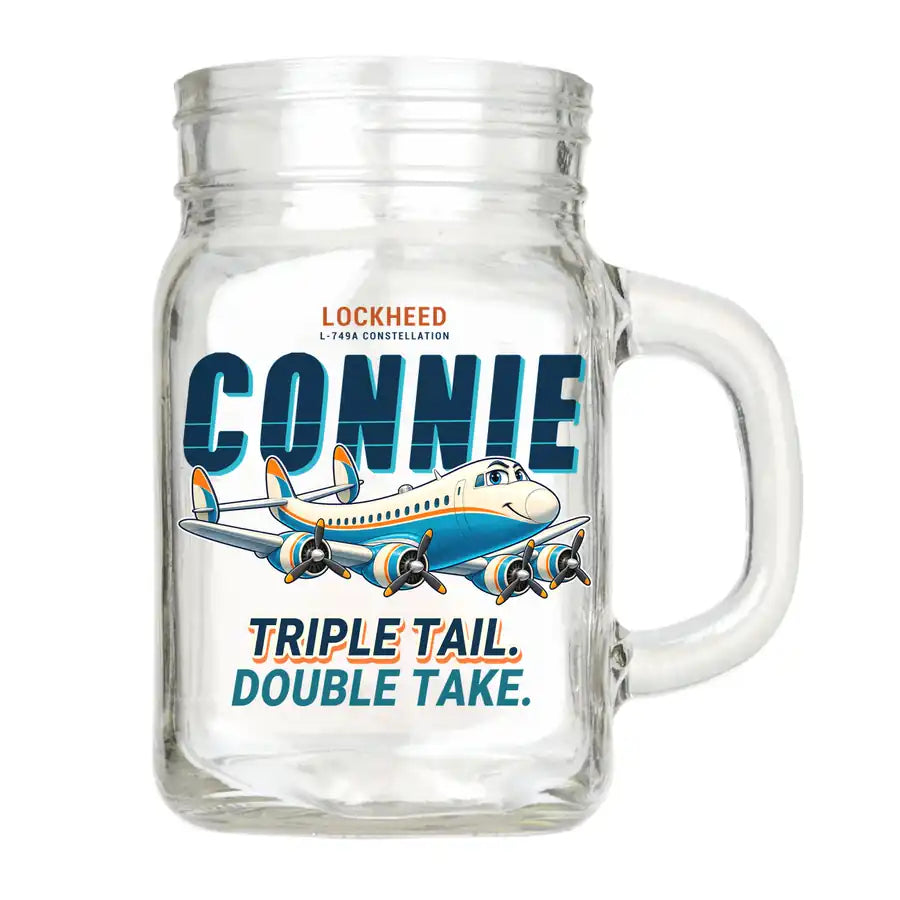 L-749A Constellation - Cartoon - Cocktail Glass (Mason Jar)