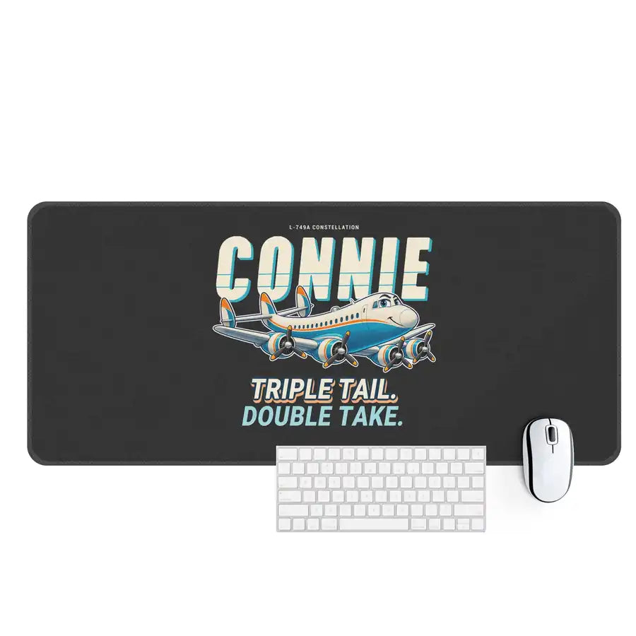 L-749A Constellation - Cartoon - Desk Mat - Black