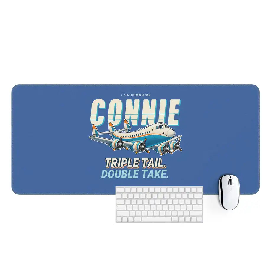 L-749A Constellation - Cartoon - Desk Mat - Blue