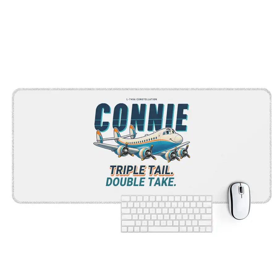 L-749A Constellation - Cartoon - Desk Mat - White