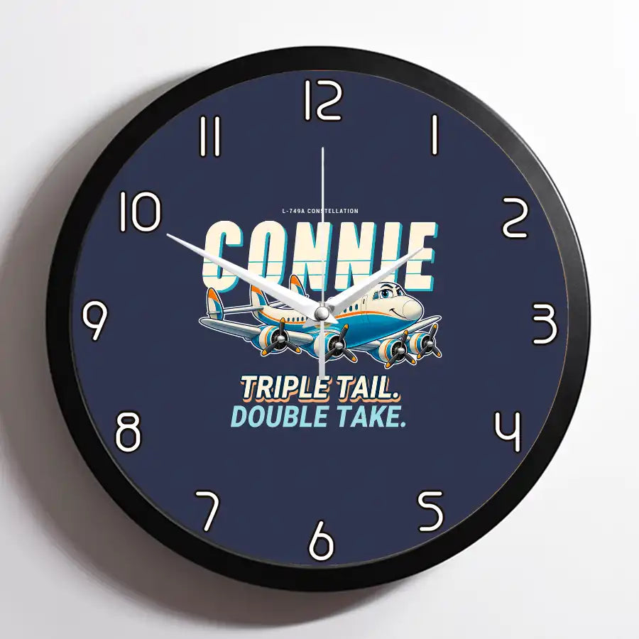 L-749A Constellation - Cartoon - Framed - Navy Blue