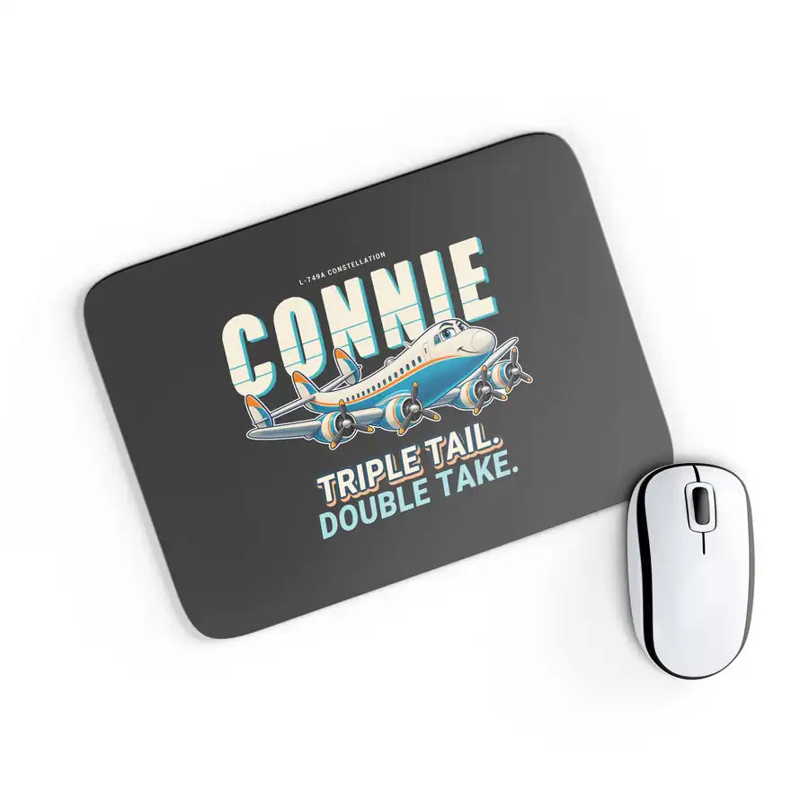 L-749A Constellation - Cartoon - Mouse Pad - Black