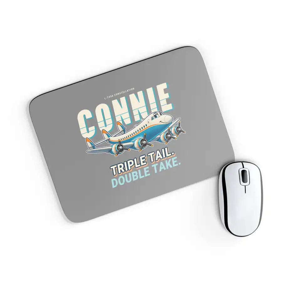 L-749A Constellation - Cartoon - Mouse Pad - Gray
