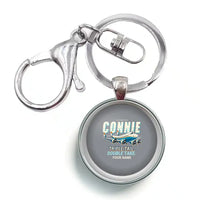 Thumbnail for L-749A Constellation - Cartoon + Name - Circle Key Chain - Gray