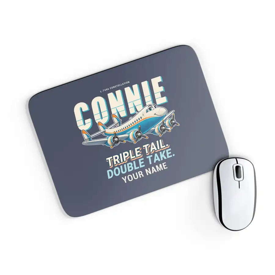 L-749A Constellation - Cartoon + Name - Mouse Pad - Navy Blue