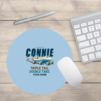 Thumbnail for L-749A Constellation - Cartoon + Name - Round Mouse Pad - Light Blue