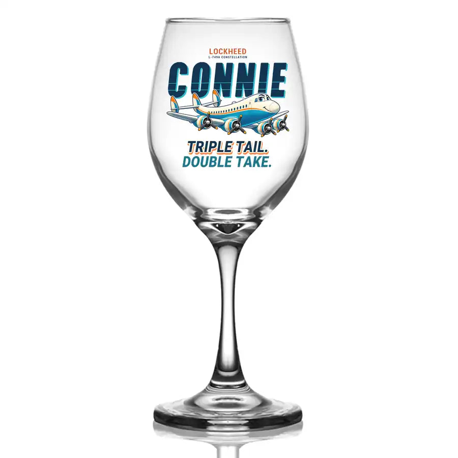 L-749A Constellation - Cartoon - Wine Glass