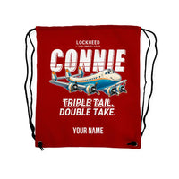 Thumbnail for L-749A Constellation - Drawstring Bag - Cartoon + Name - Red