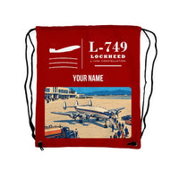 Thumbnail for L-749A Constellation - Drawstring Bag - Classic + Name - Red