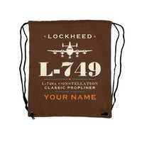 Thumbnail for L-749A Constellation - Drawstring Bag - Heritage + Name - Brown