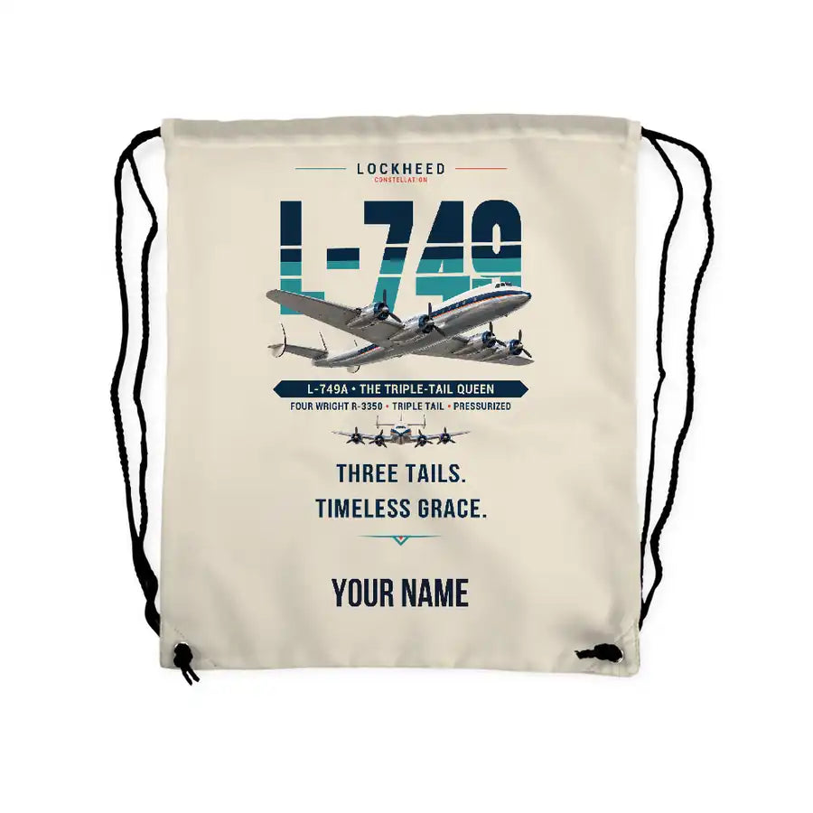 L-749A Constellation - Drawstring Bag - Original + Name - Beige