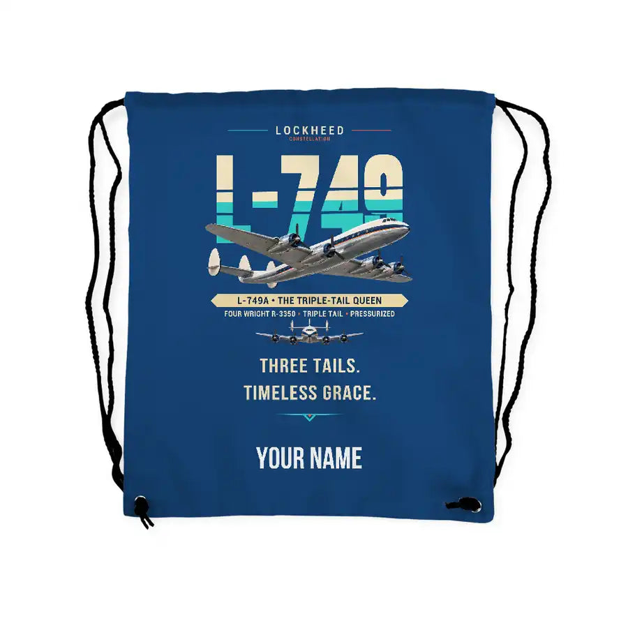 L-749A Constellation - Drawstring Bag - Original + Name - Blue