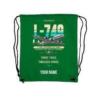 Thumbnail for L-749A Constellation - Drawstring Bag - Original + Name - Green