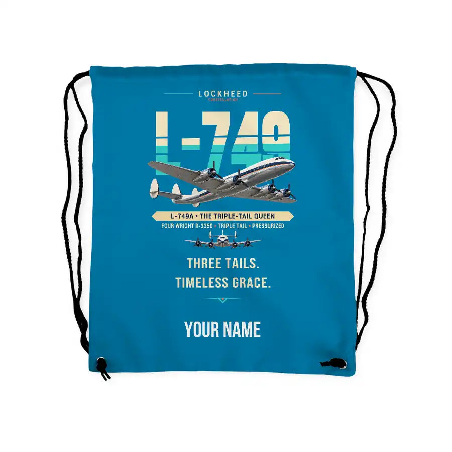 L-749A Constellation - Drawstring Bag - Original + Name - Light Blue