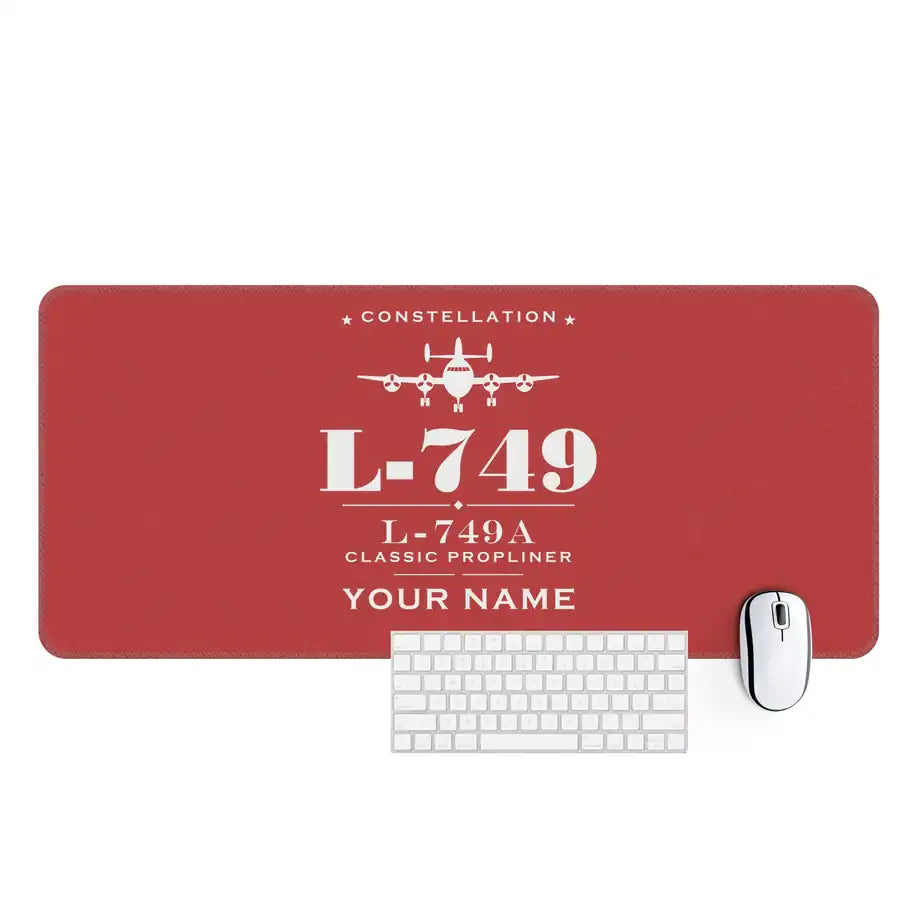 L-749A Constellation - Heritage + Name - Desk Mat - Red