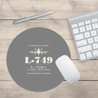 Thumbnail for L-749A Constellation - Heritage - Round Mouse Pad - Gray