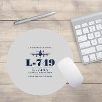 Thumbnail for L-749A Constellation - Heritage - Round Mouse Pad - Light Gray