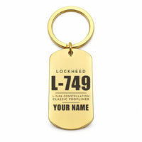 Thumbnail for L-749A Constellation - Key Chain - Tag + Name - Gold