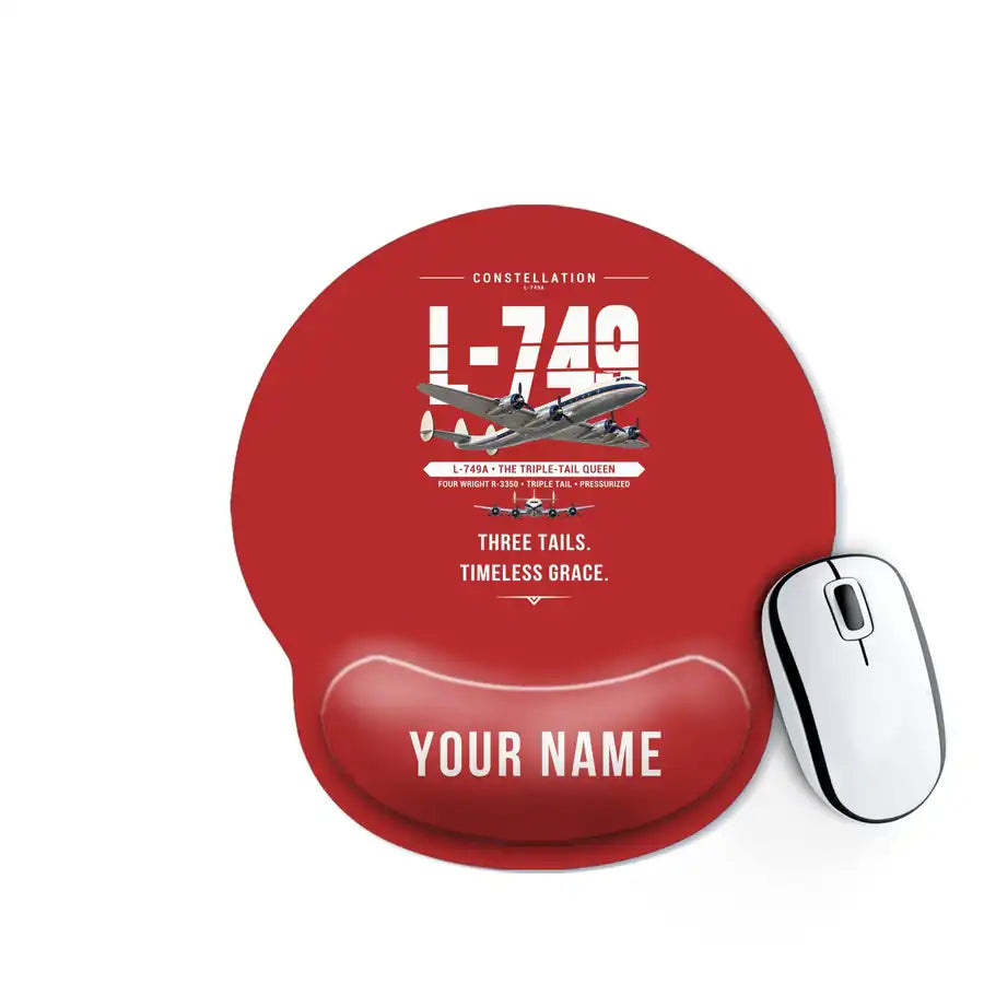 L-749A Constellation - Original + Name - Ergonomic Mouse Pad - Red