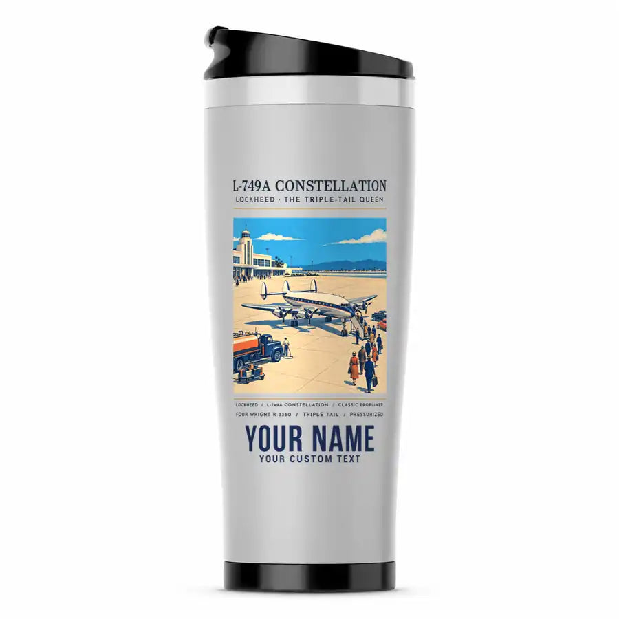 L-749A Constellation - Poster + Name - Stainless Steel (No Holder) - Light Gray