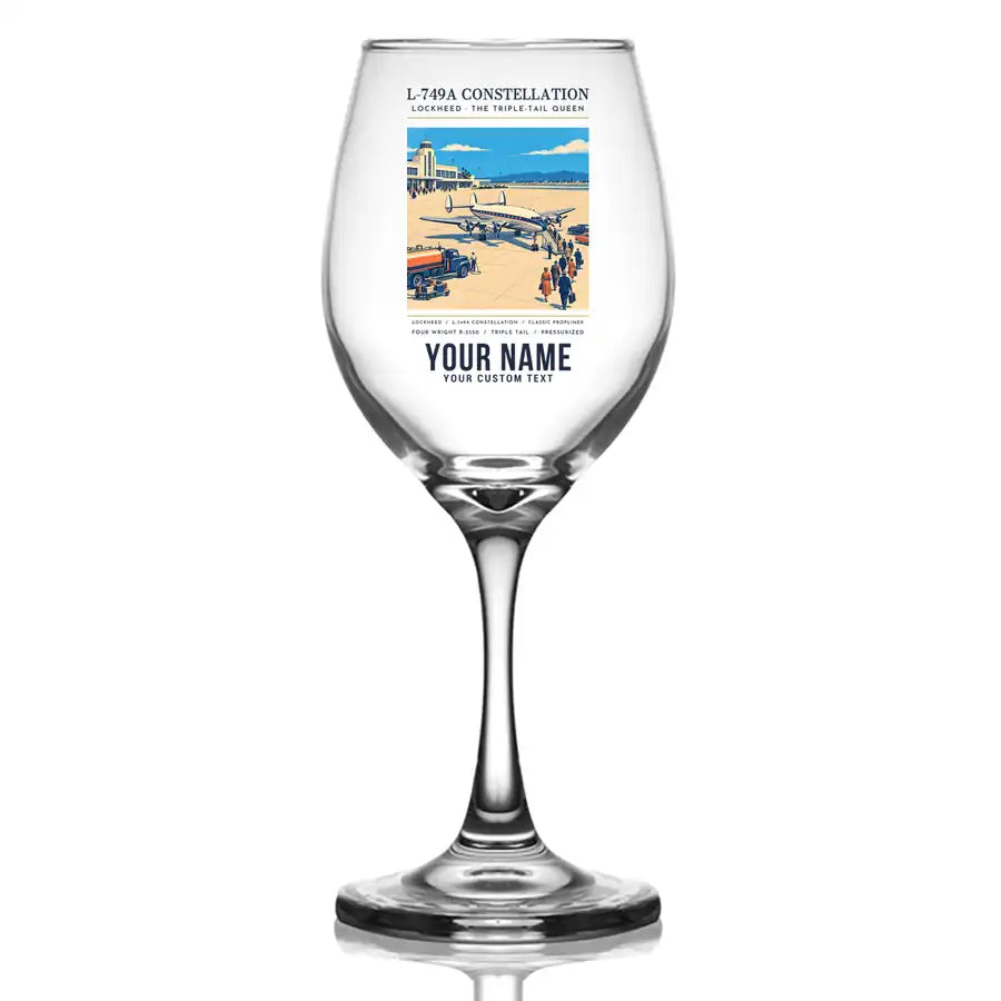 L-749A Constellation - Poster + Name - Wine Glass