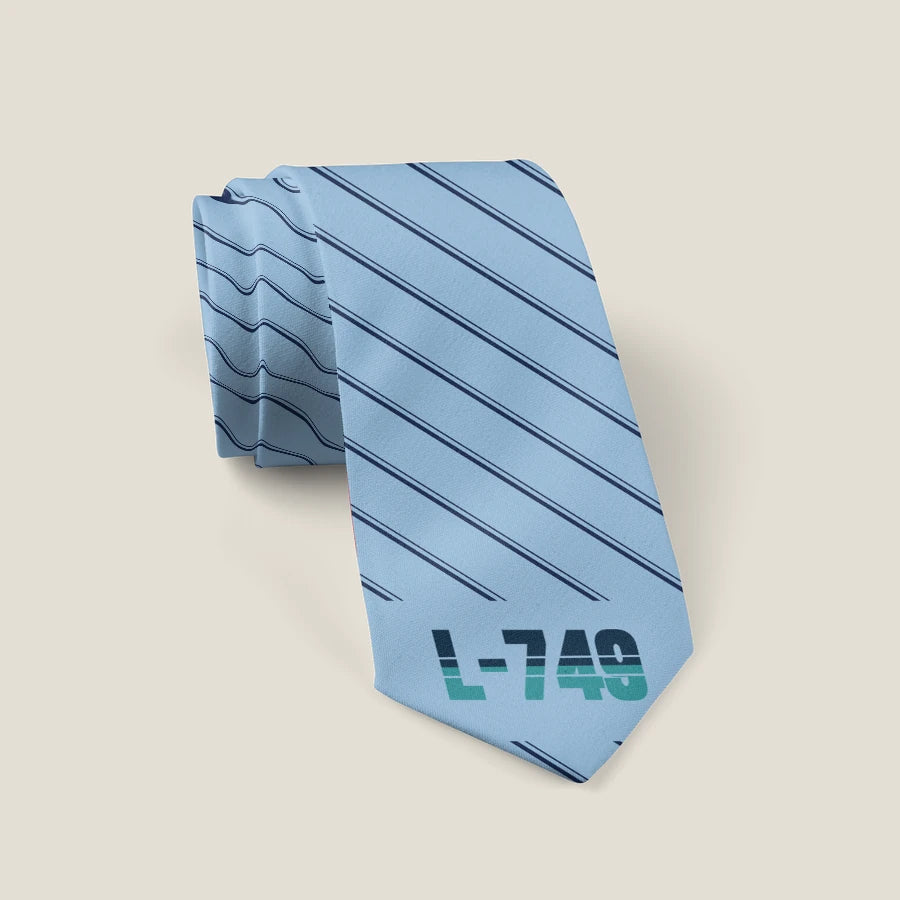L-749A Constellation - Stripe - Tie - Light Blue