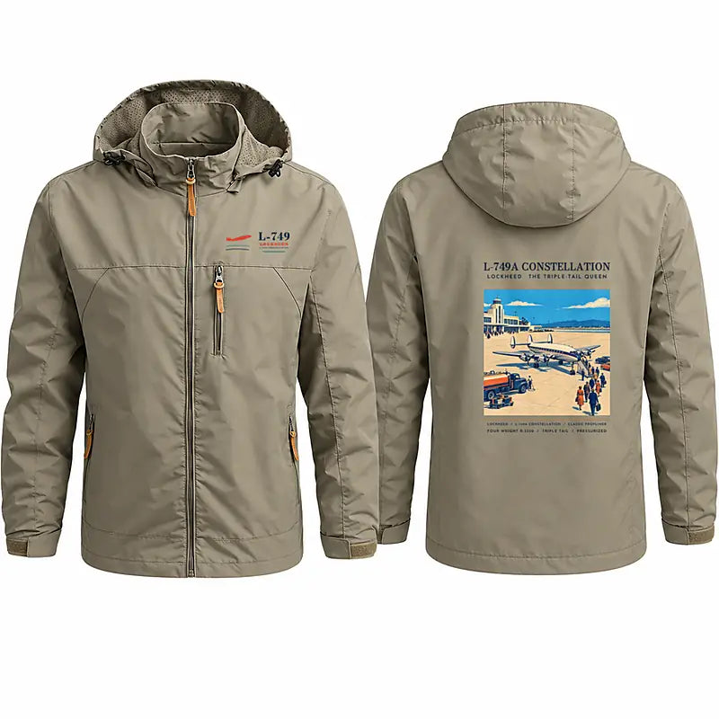 L-749A Constellation Stylish Jackets - Hooded Windbreaker - Poster - Khaki