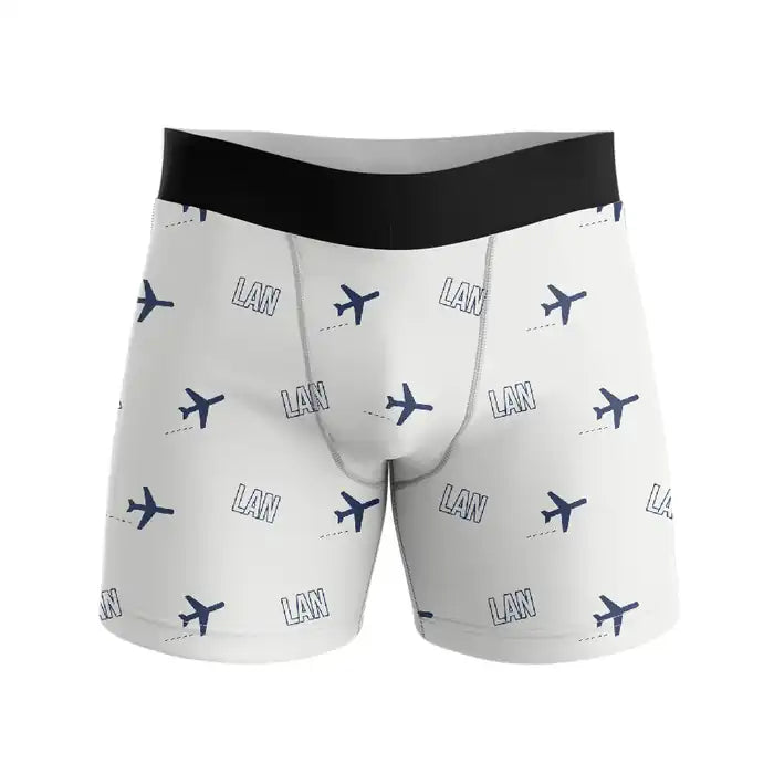 Capital Region International Airport (LAN) Men Boxers - Pattern - White