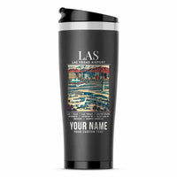 Thumbnail for Las Vegas Harry Reid International Airport (LAS) Travel Mugs - Poster + Name - Stainless Steel (No Holder) - Gray